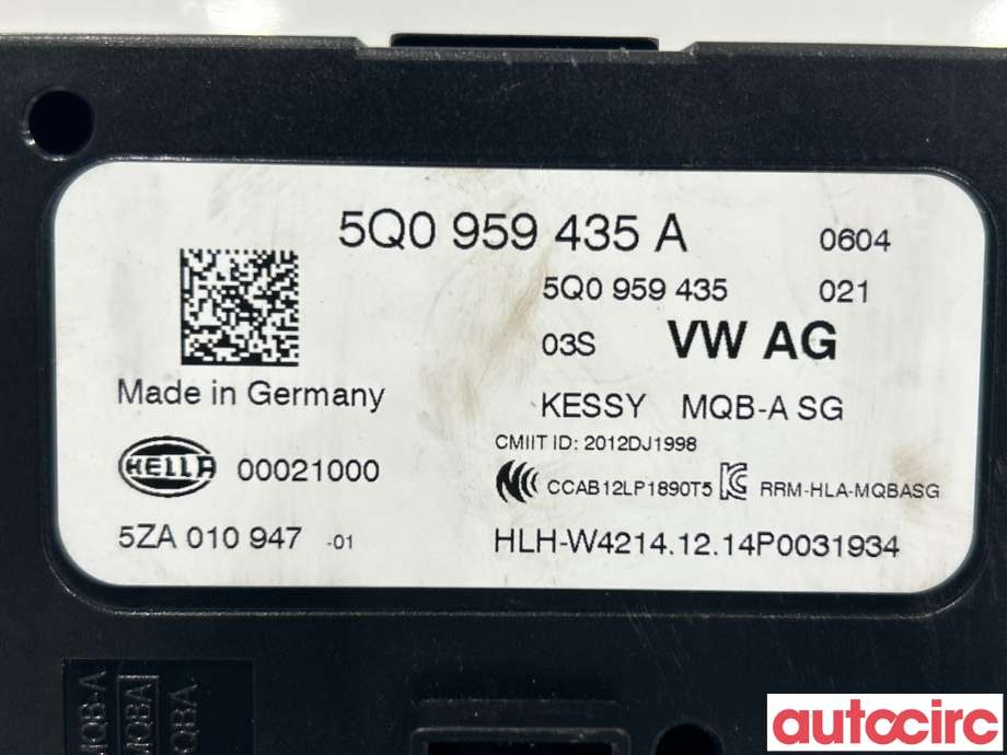 Styreenhet nøkkelfri/keyless til VW e-Golf 2014-2017 (Fase 1)  (VOLKSWAGEN|5Q0959435B|5Q0959435A)