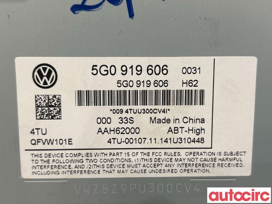 Instrument kjørecomputer til VW e-Golf 2014-2017 (Fase 1)  (VOLKSWAGEN|5G0919606|QFVW101E)