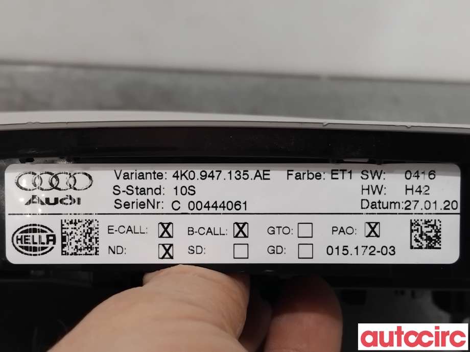 Taklyspanel til Audi e-tron 2018-->>  (AUDI|4K0947135AE|)