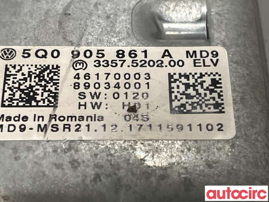 Rattaksel til VW e-Golf 2017-2020 (Fase 2)  (VOLKSWAGEN|5WB419502F|5Q1419502BS)
