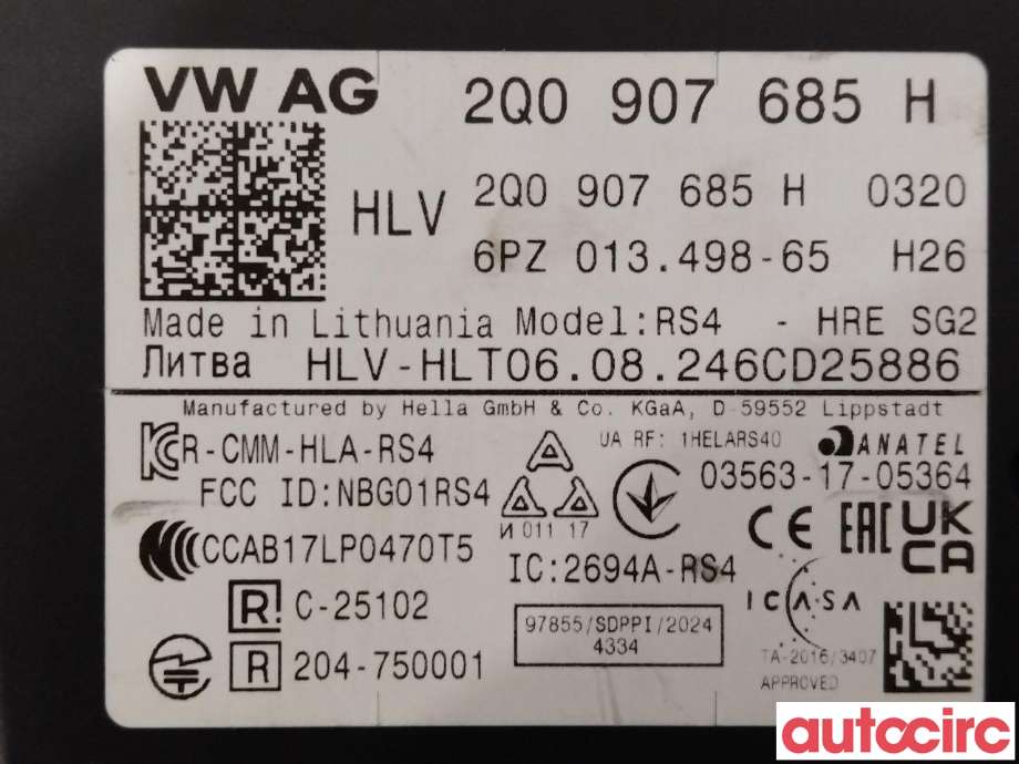 Sensor radar til Ford Explorer 2020-->>  (FORD|VWR2KA-14C689-CA|2720165|2Q0907685H)