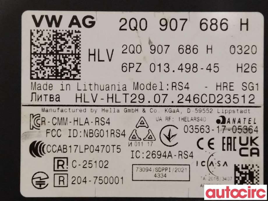 Sensor radar til Ford Explorer 2020-->>  (FORD|VWR2KA-14C689-DA|2720167|2Q0907686H)