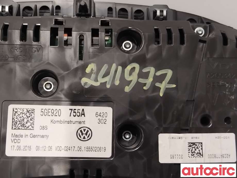 Instrumentpanel til VW e-Golf 2014-2017 (Fase 1)  (VOLKSWAGEN|5GE920755A|A2C94778000)