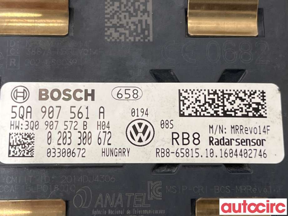 Sensor radar til VW Touran 2015-2021 (Type II)  (VOLKSWAGEN|5QA907561A|0203300672)