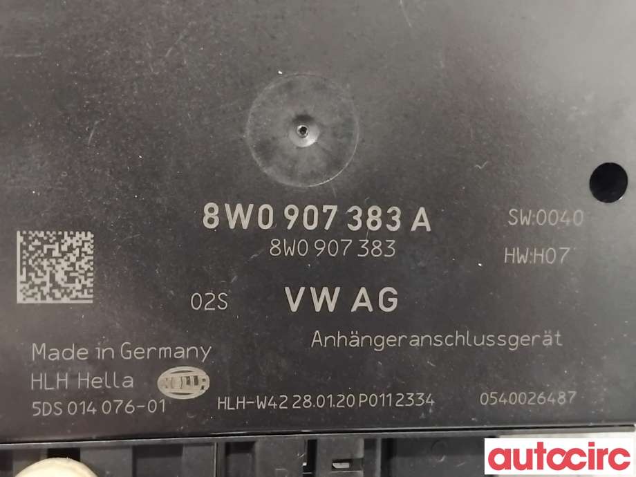 Styreenhet hengerfeste til Audi e-tron 2018-->>  (AUDI|8W0907383A|5DS014076-01)