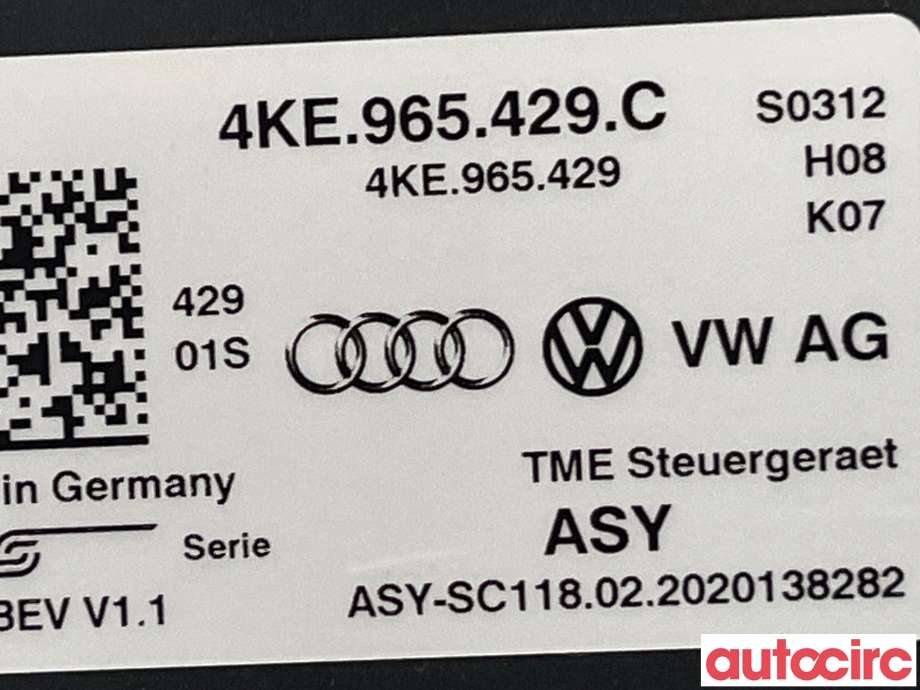 Styreenhet diverse til Audi e-tron 2018-->>  (AUDI|4KE965429C)