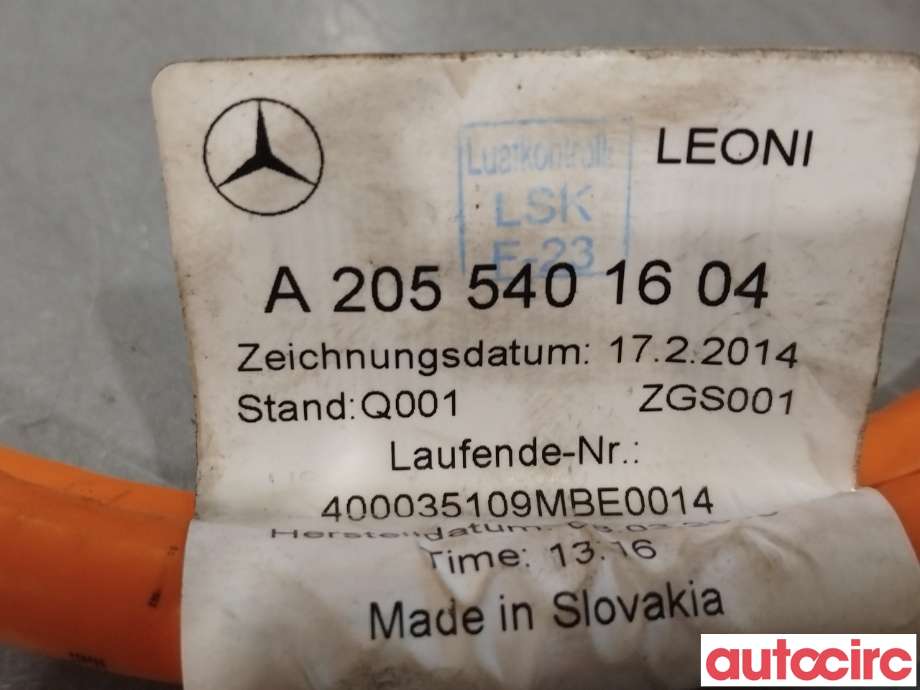 Kabel høy volt (HV) hybrid til Mercedes C-Klasse 2014-2018 (Fase 1) (W205) (W205) (MERCEDES|A2055401604|)
