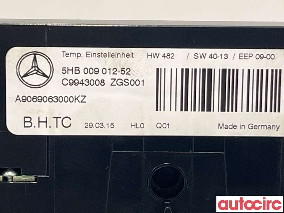 Varmeapparat betjening til Mercedes Sprinter 2013-2018 (Fase 2) (906) (906) (MERCEDES|A9069064100|A9069063000)