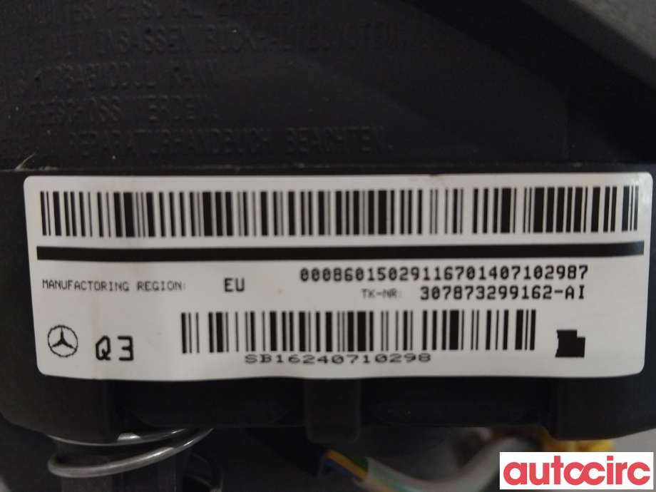Airbag rattpute til Mercedes C-Klasse 2014-2018 (Fase 1) (W205) (W205) (MERCEDES|A0008603203|A0008602900|)