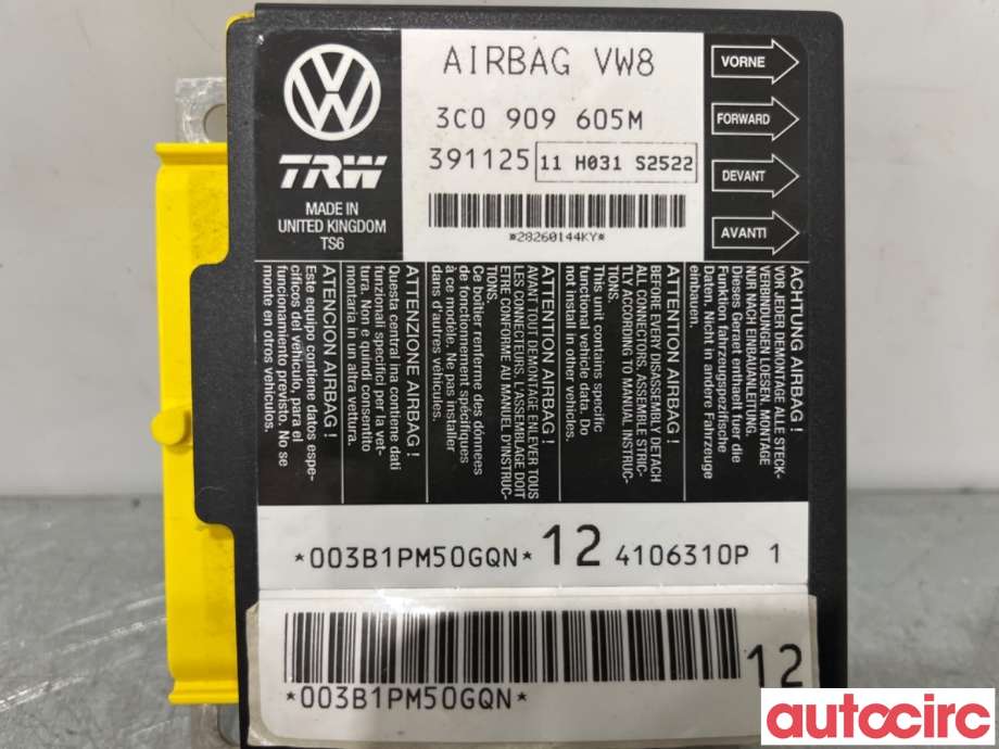 Airbag elektronikk til VW Passat 2005-2010 (B6) (B6) (VOLKSWAGEN|3C0909605M||3C0909605R)