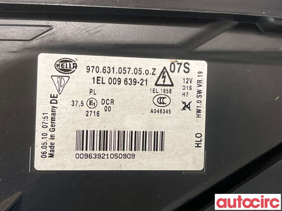Frontlykt venstre halogen til Porsche Panamera 2009-2017 (Type I) (970) (970) (PORSCHE|97063115707|)