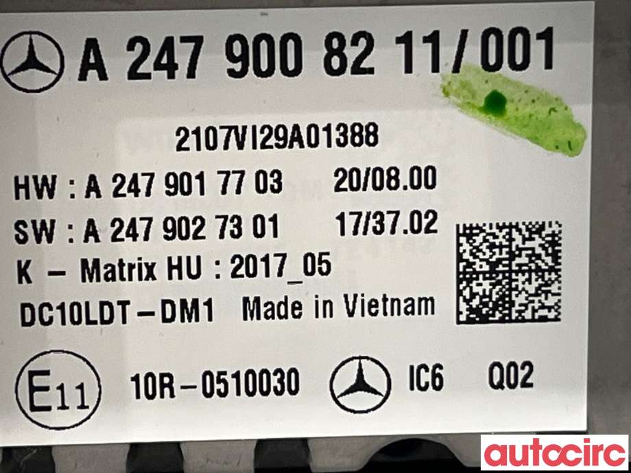 Multimedia display (MCU - Media Controller Unit) til Mercedes EQA 2021-->>  (MERCEDES|A2479001517|A2479008211)