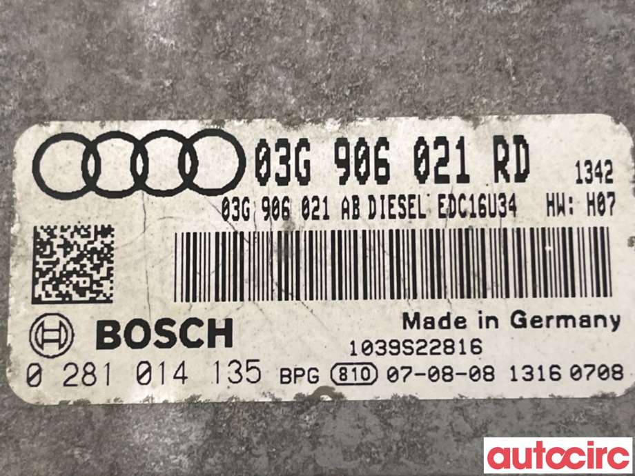 Styreenhet motor til Audi A3 2003-2008 (Type II, Fase 1)  (AUDI|03G997058SX|0281014135|03G906021RD)