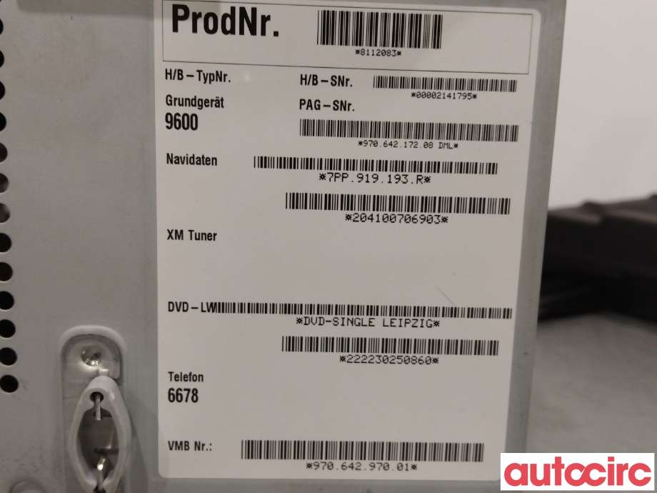 Multimedia display (MCU - Media Controller Unit) til Porsche Panamera 2009-2017 (Type I) (970) (970) (PORSCHE|970642970BX|97064297001)
