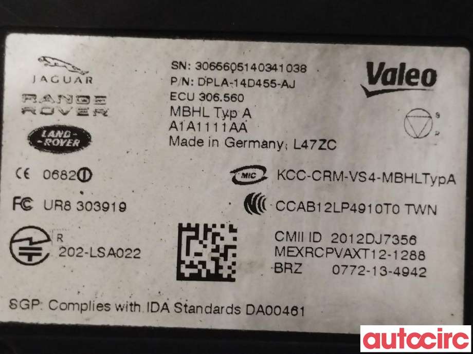 Sensor radar til Land Rover Range Rover, Evoque 2011-2019 (Type I) (LAND-ROVER|LR052073|DPLA-14D455-AJ)