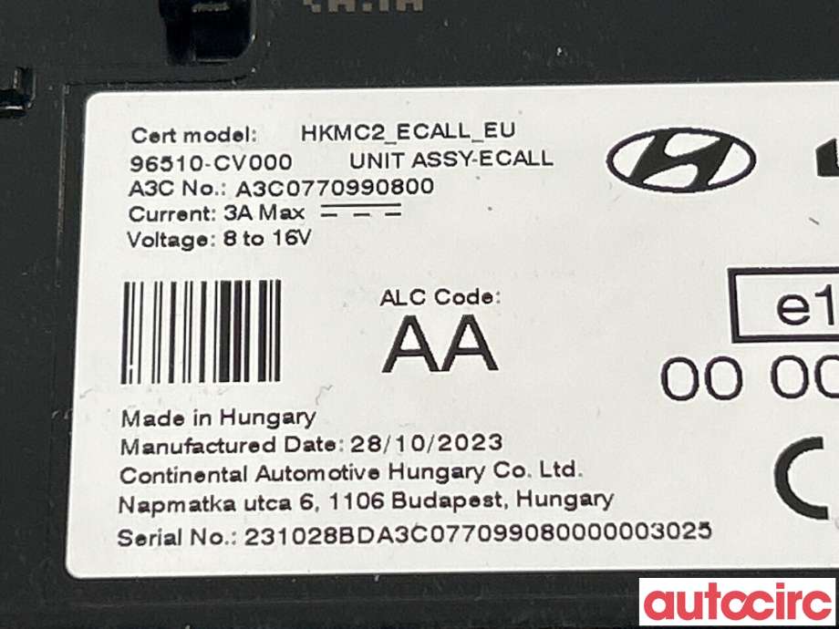 Styreenhet diverse til Kia EV6 2021-->>  (KIA|96510CV000|96510-CV000)