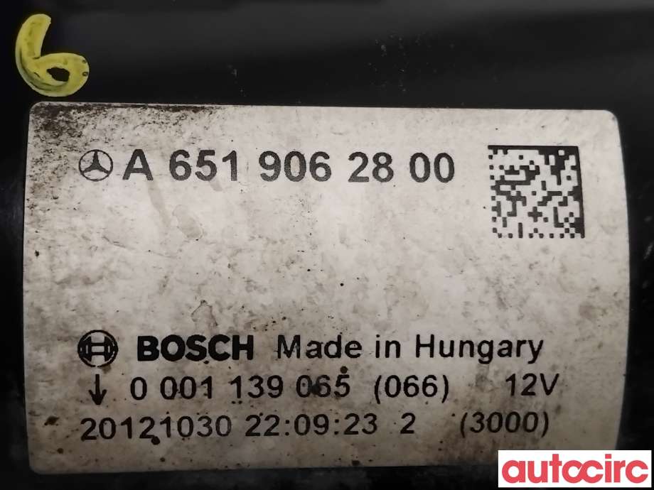 Starter diesel til Mercedes C-Klasse 2011-2014 (Fase 2) (W204) (W204) (MERCEDES|A6519062800|0001139065)