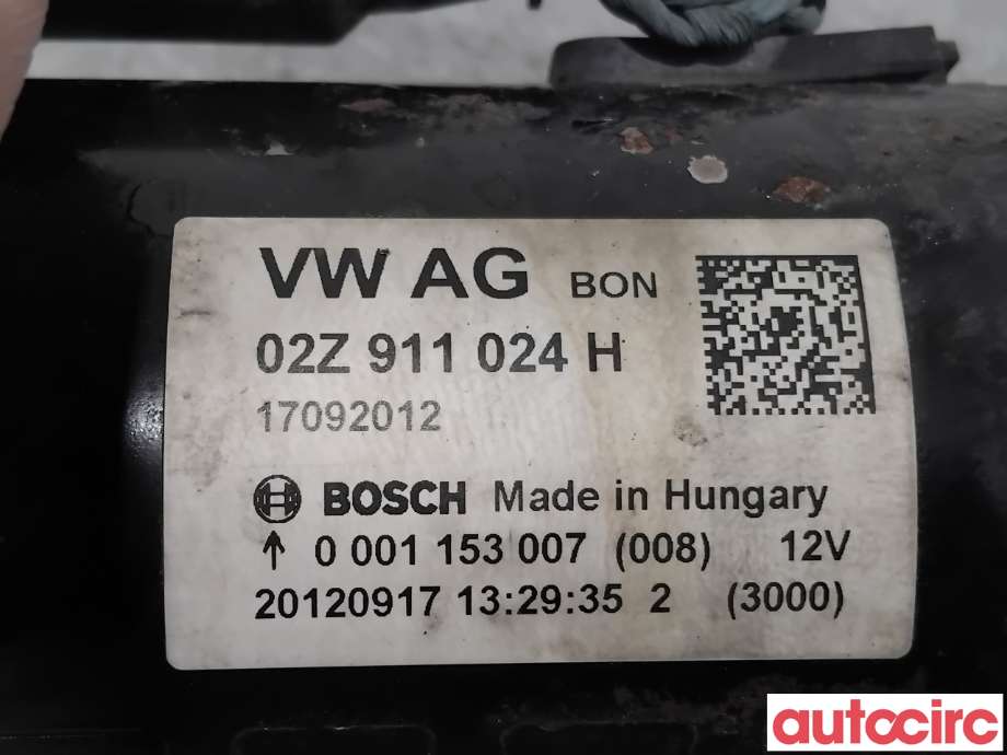 Starter diesel til VW Transporter / Caravelle 2009-2015 (Fase 2) (T5) (T5) (VOLKSWAGEN|02Z911024HX|0001153007|02Z911024H)