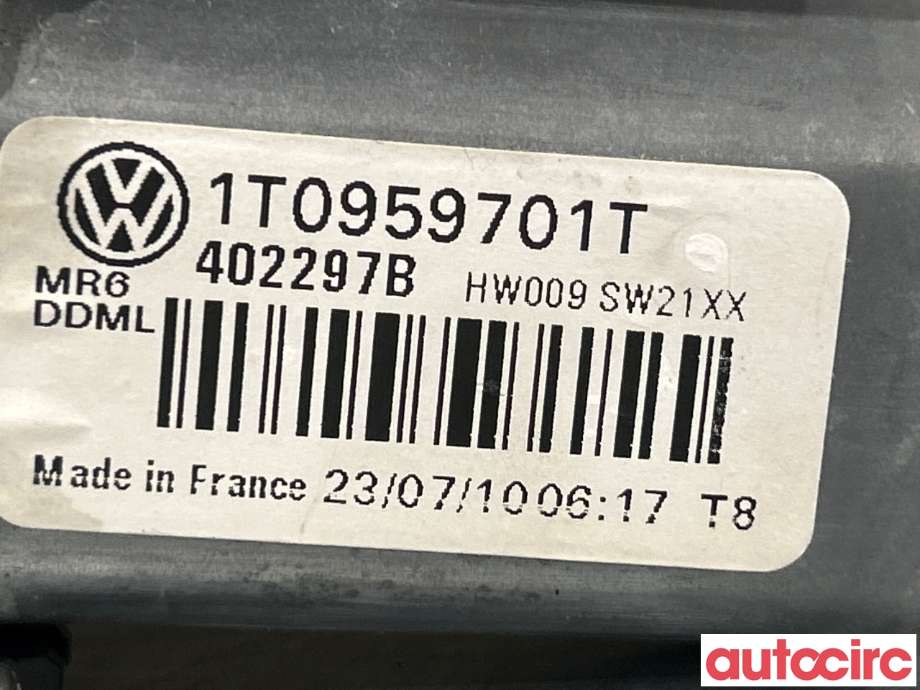Ruteheis venstre foran til VW Touran 2010-2015 (Type I, Fase 3)  (VOLKSWAGEN|1T0959701AF||1T0959701T)