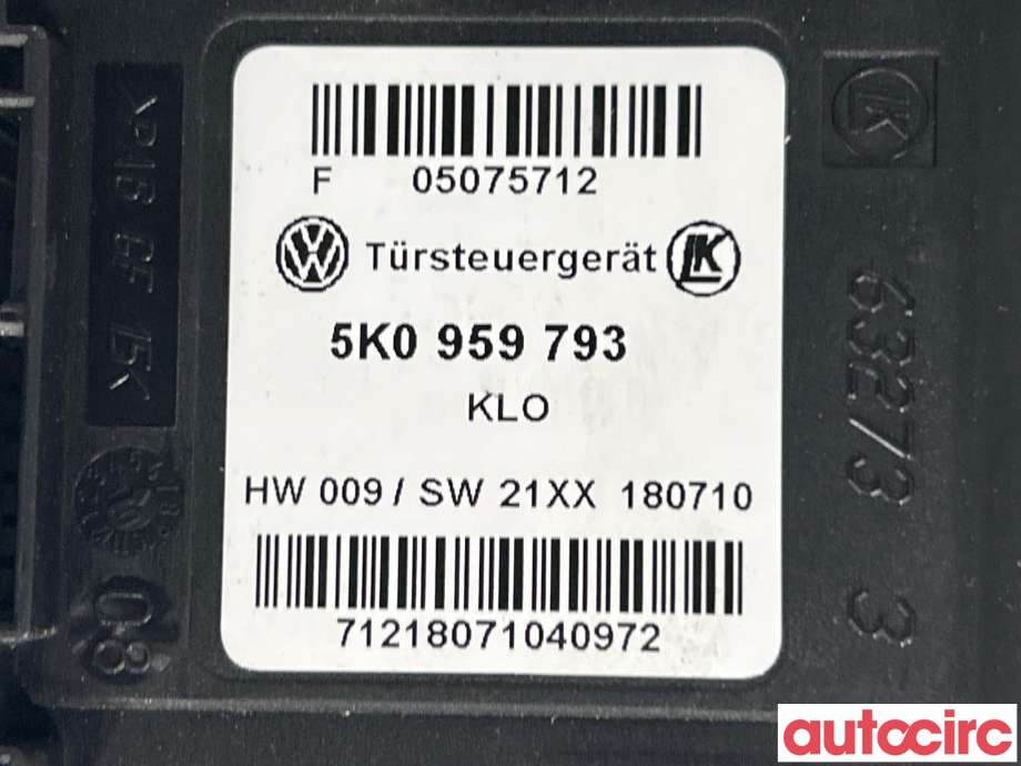 Ruteheis venstre foran til VW Touran 2010-2015 (Type I, Fase 3)  (VOLKSWAGEN|1T0959701AF||1T0959701T)