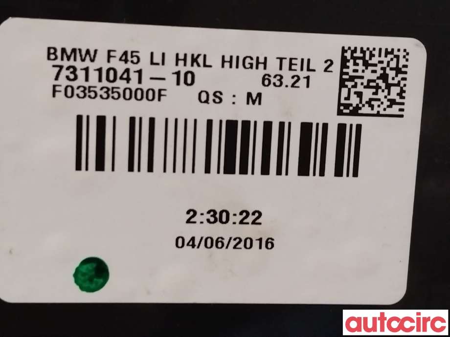 Baklykt venstre indre til BMW 2-Serie 2014-2021 (F22/F23) (F22/F23) (BMW|63217311041|7311041)
