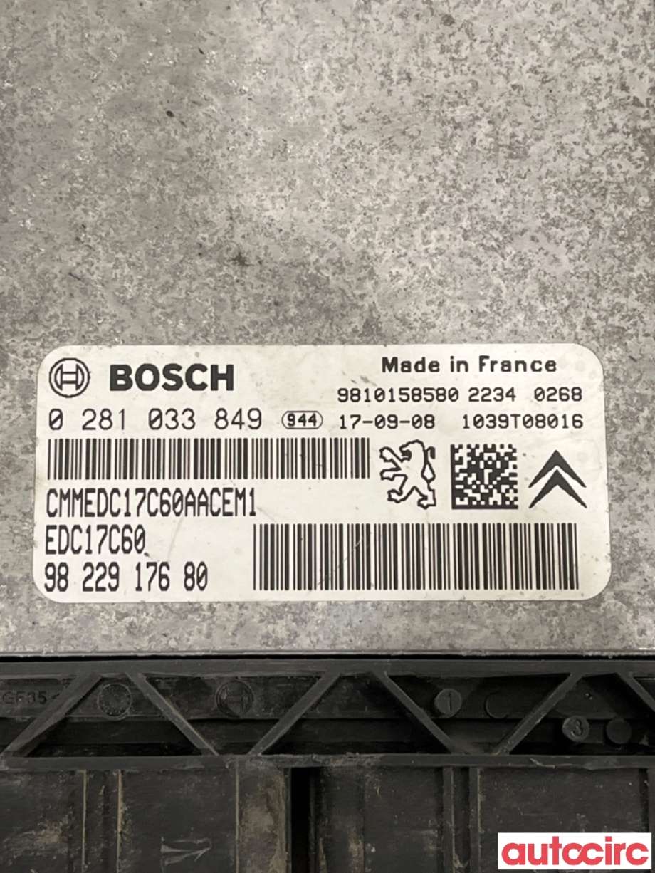 Styreenhet motor til Peugeot 5008 2017-->> (Type II)  (PEUGEOT|1617346380|0281033849|9822917680)