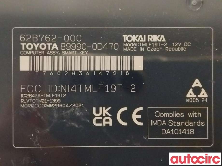 Styreenhet nøkkelfri/keyless til Toyota Yaris Cross (SUV) 2021-->>  (TOYOTA|899H00D090|899900D470)