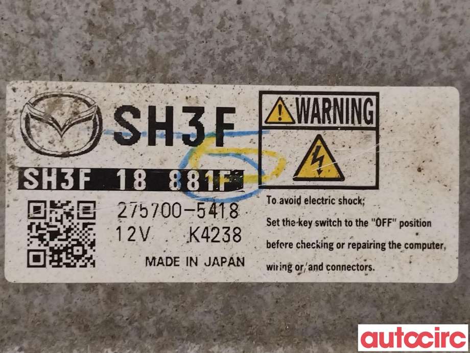 Styreenhet motor til Mazda CX-5 2012-2017 (Type I)  (MAZDA|SH3F-18-881S|SH3F18881F)