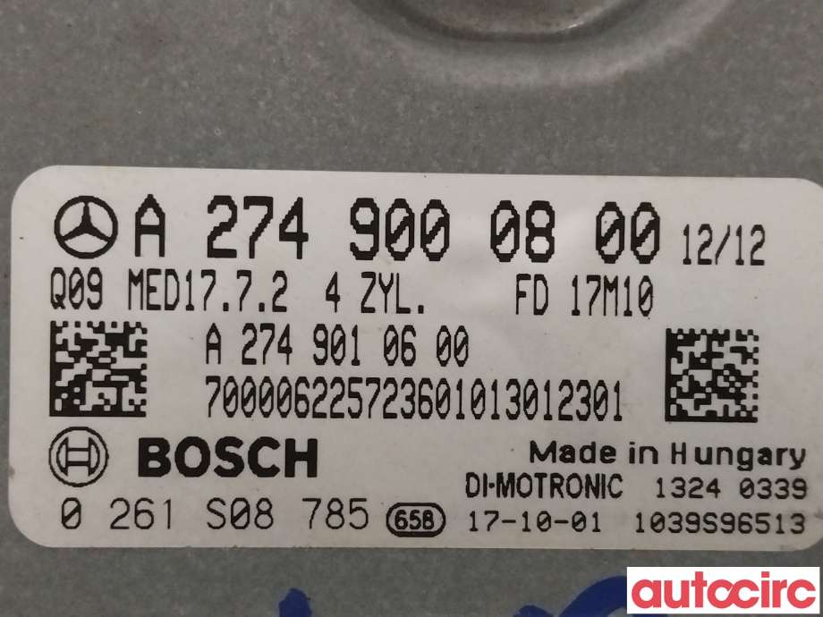 Styreenhet motor til Mercedes C-Klasse 2018-2021 (Fase 2) (W205) (W205) (MERCEDES|A2749000800)