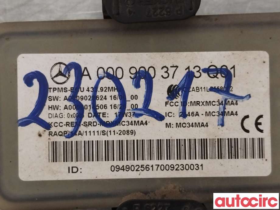 Styreenhet diverse til Mercedes C-Klasse 2018-2021 (Fase 2) (W205) (W205) (MERCEDES|A0009003713|)