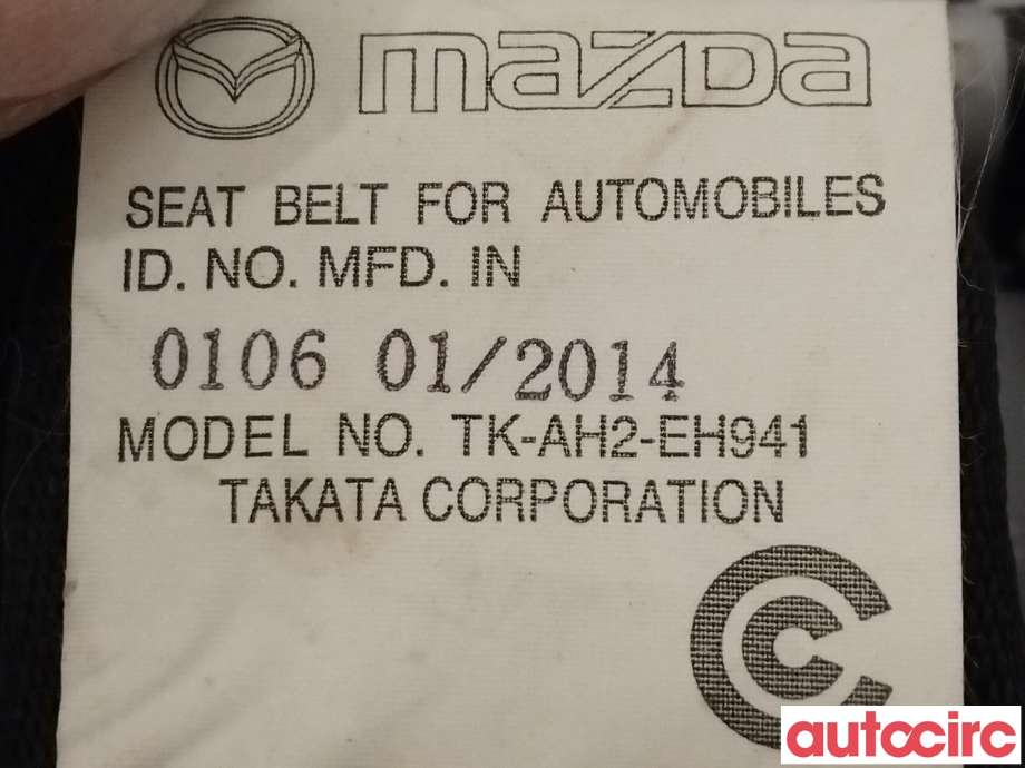 Sikkerhetsbelte foran venstre til Mazda CX-5 2012-2017 (Type I)  (MAZDA|KD47-57-L90E|TK-AH2-EH941)