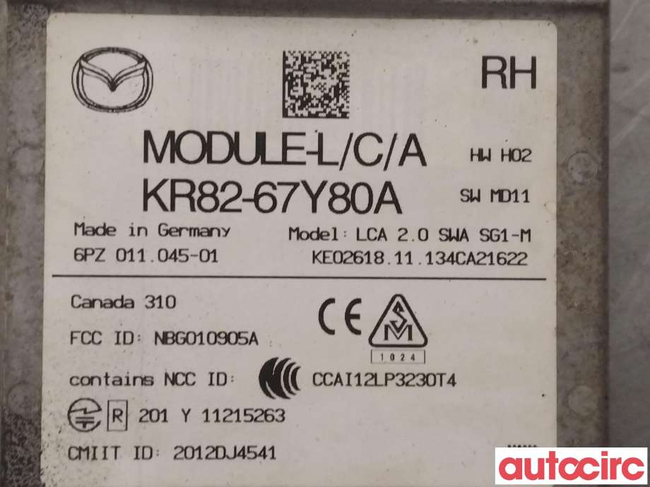 Sensor radar til Mazda CX-5 2012-2017 (Type I)  (MAZDA|KR82-67-Y80B||KR82-67Y80A)
