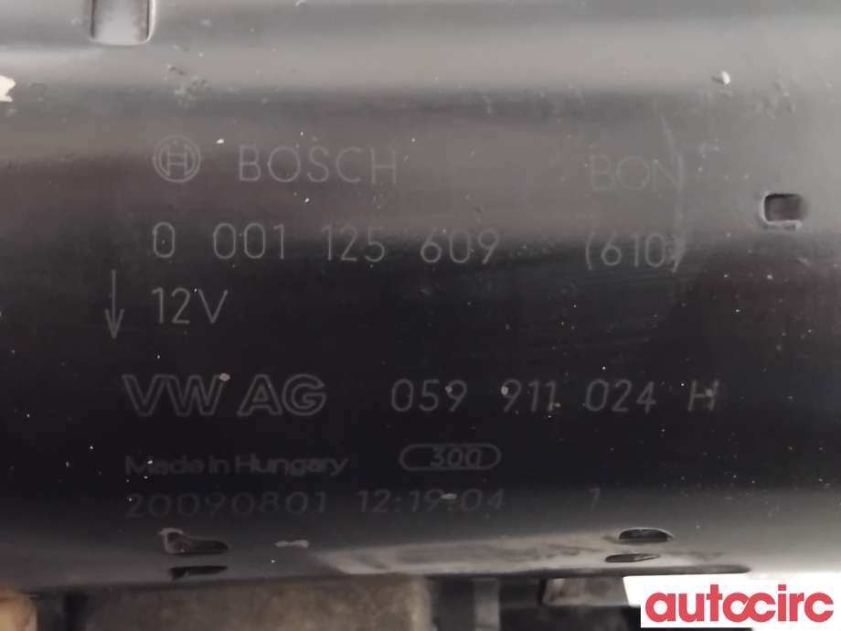 Starter diesel til Audi Q7 2006-2010 (Type I, Fase 1)  (AUDI|059911024HX|0001125609|059911024H)