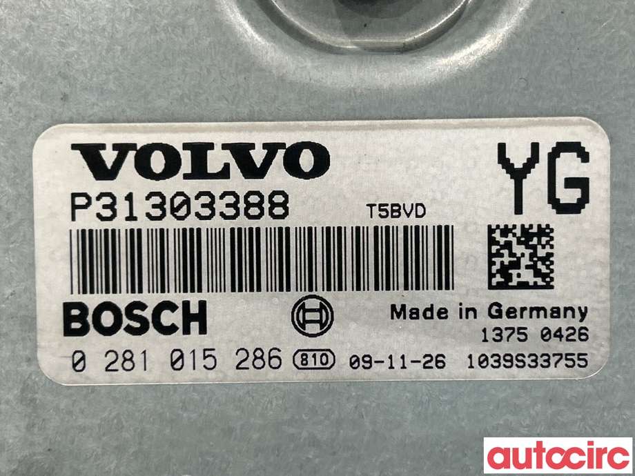 Styreenhet motor til Volvo XC60 2008-2013 (Type I, Fase 1)  (VOLVO|36001123|0281015286|31303388)