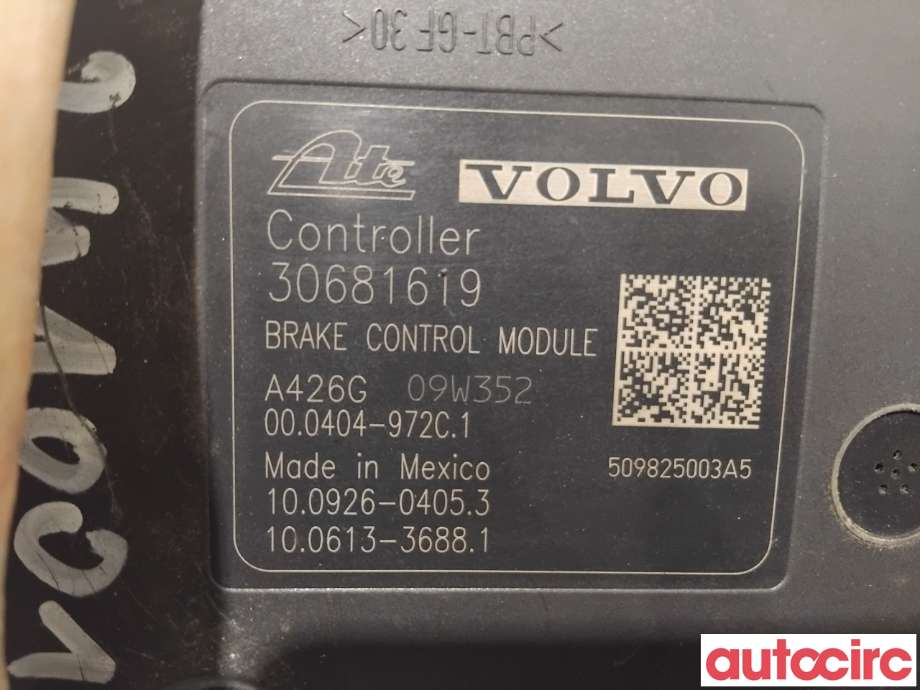 ABS sentral til Volvo XC60 2008-2013 (Type I, Fase 1)  (VOLVO|31329140|100212-01824|30681619)