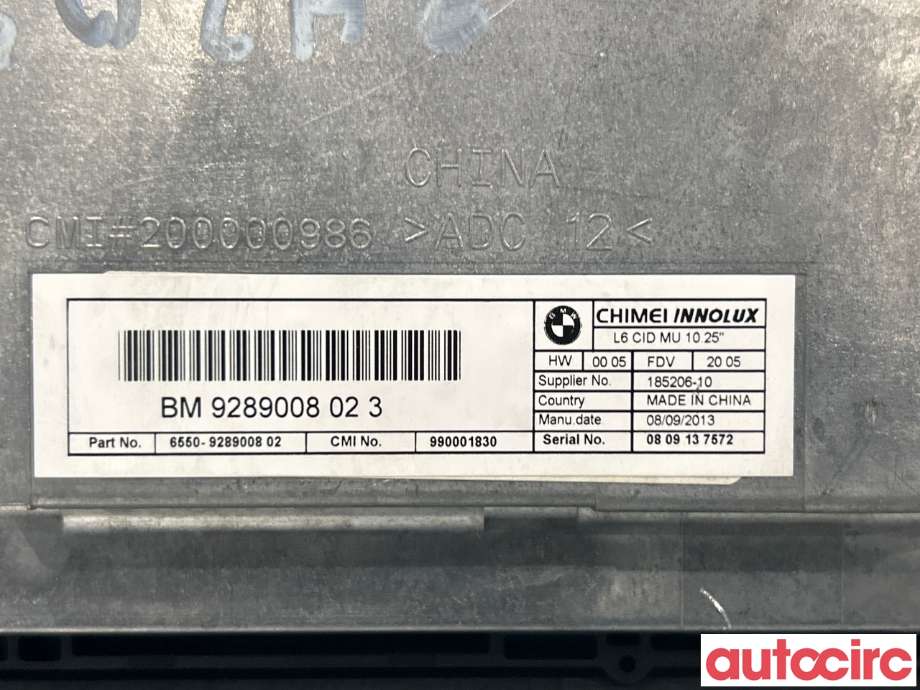 Multimedia display (MCU - Media Controller Unit) til BMW 5-Serie 2010-2017 (F10/F11) (F10/F11) (BMW|65509321016||9289008)