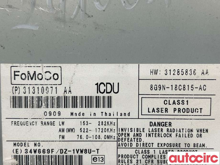 Bilstereo til Volvo XC60 2008-2013 (Type I, Fase 1)  (VOLVO|36050930|31285836)