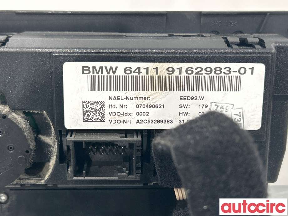 Varmeapparat betjening til BMW 3-Serie 2005-2011 (E90/E91/E92/E93) (E90/E91/E92/E93) (BMW|64119199260|64119162983)