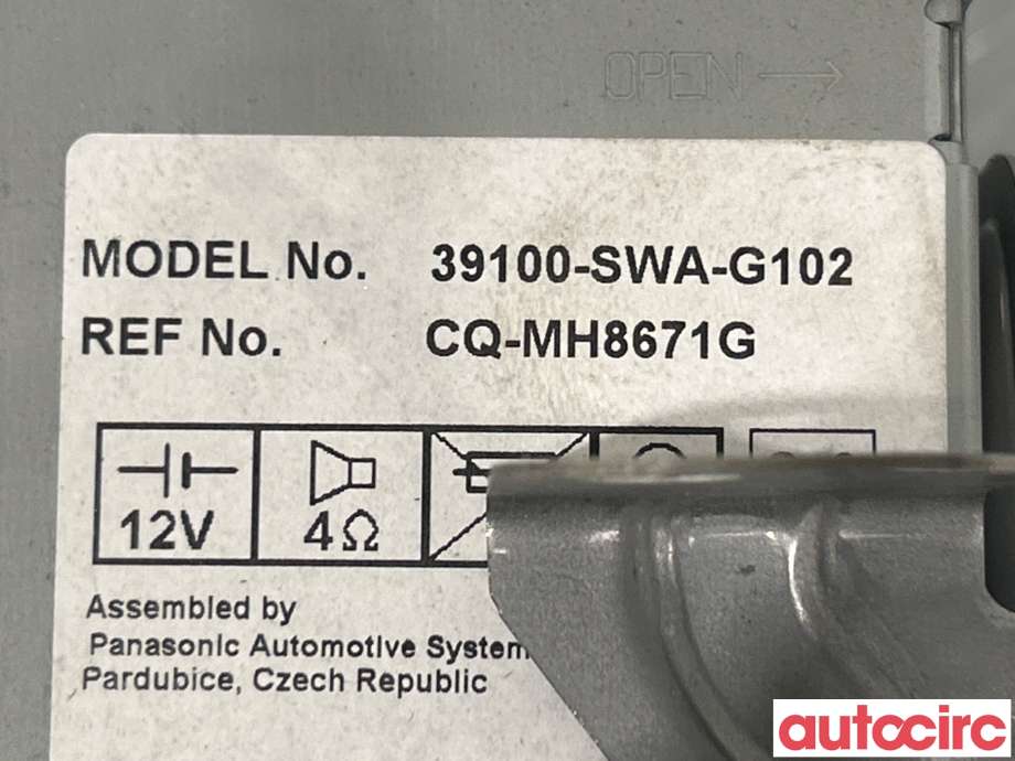 Bilstereo til Honda CR-V 2007-2012 (Type III)  (HONDA|39540SWAE01|39100-SWA-G102)