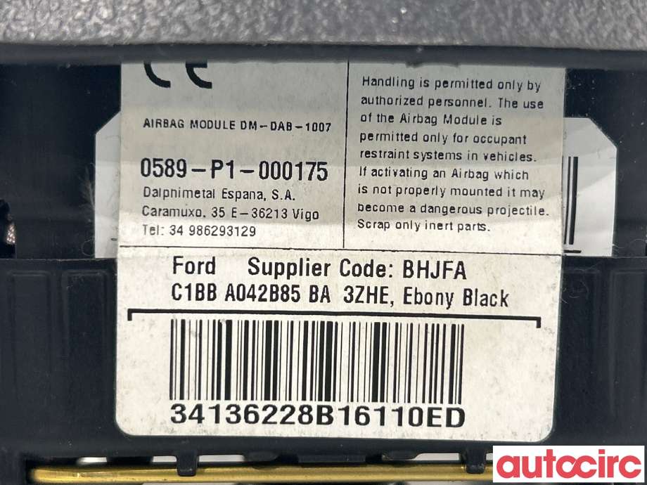 Airbag rattpute til Ford Ecosport 2016-->>  (FORD|1900803|C1BB-A042B85-BA)