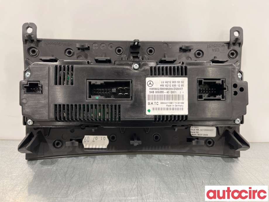 Varmeapparat betjening til Mercedes E-Klasse 2009-2013 (Fase 1) (W212) (W212) (MERCEDES|A2129008908|5HB009355-43|A2129006627)