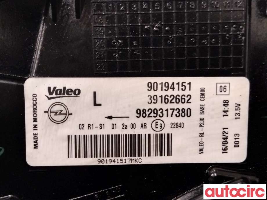 Baklykt venstre til Opel Corsa F 2019-->>  (OPEL|9829317380|90194151|39162662)