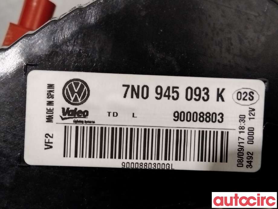 Baklykt venstre indre til VW Sharan 2010-->> (Type II)  (VOLKSWAGEN|7N0945093K|90008803)