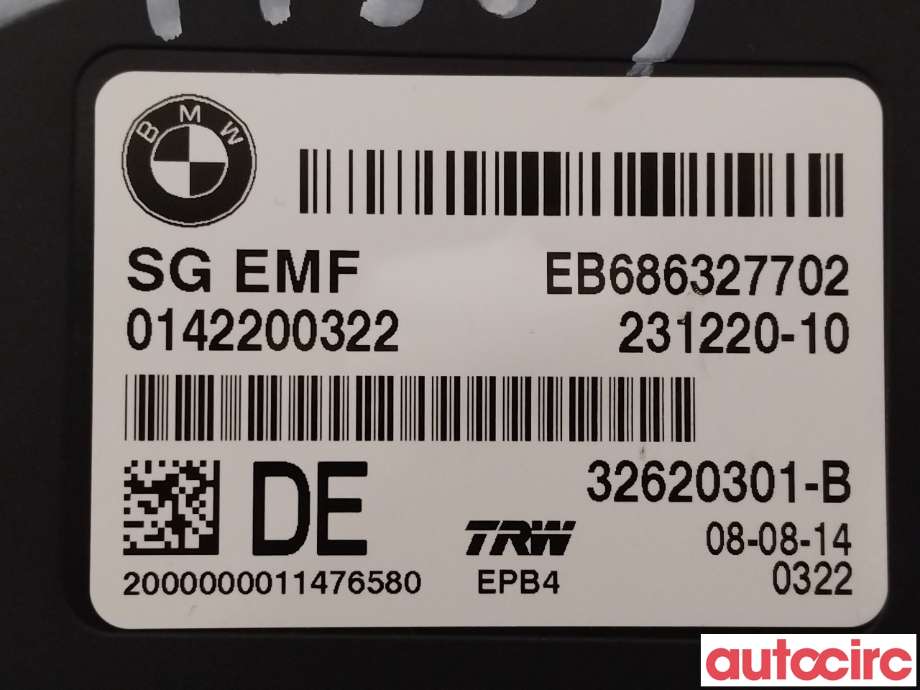 Styreenhet elektrisk parkbrems (EPB - Electric Parking Brake) til BMW X3 2010-2017 (F25) (F25) (BMW|34436887358|32620301-B|6863277)