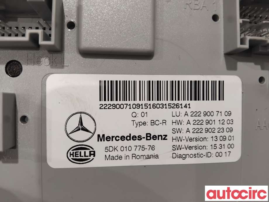 Styreenhet diverse til Mercedes C-Klasse 2014-2018 (Fase 1) (W205) (W205) (MERCEDES|A2229007109|5DK010775-76|A2229006014)