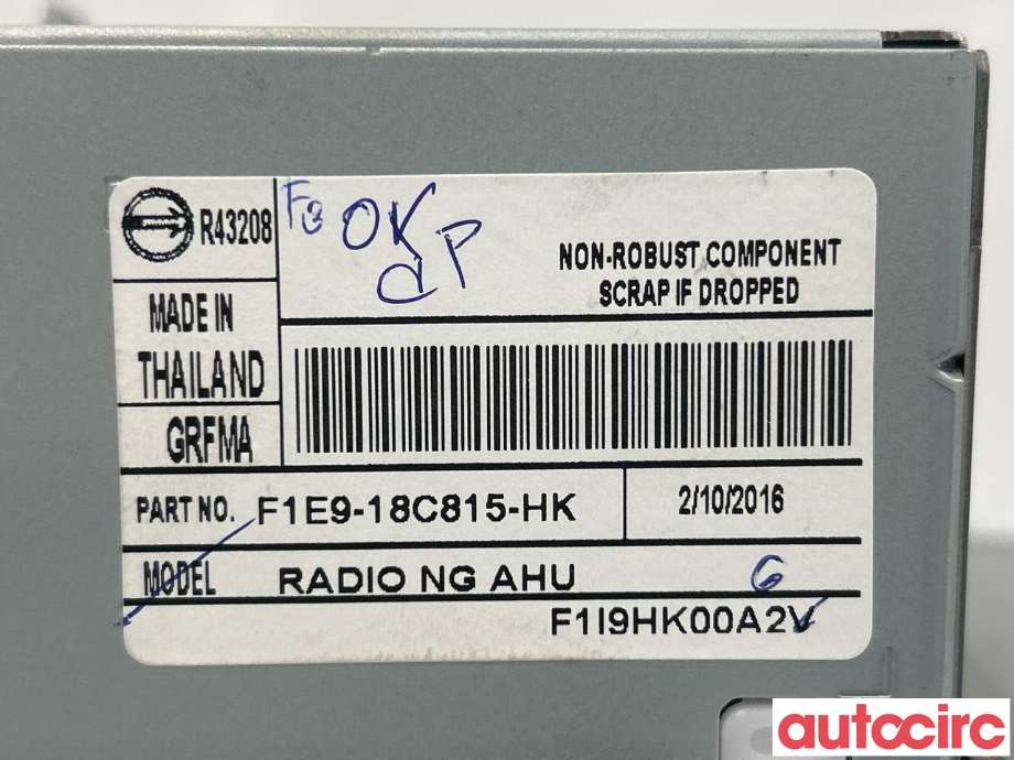 Bilstereo til Ford Ecosport 2016-->>  (FORD|2336295|F1E9-18C815-HK)