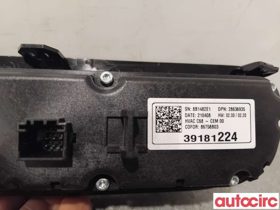 Varmeapparat betjening til Opel Corsa F 2019-->>  (OPEL|9831889280|28636935|39181224)