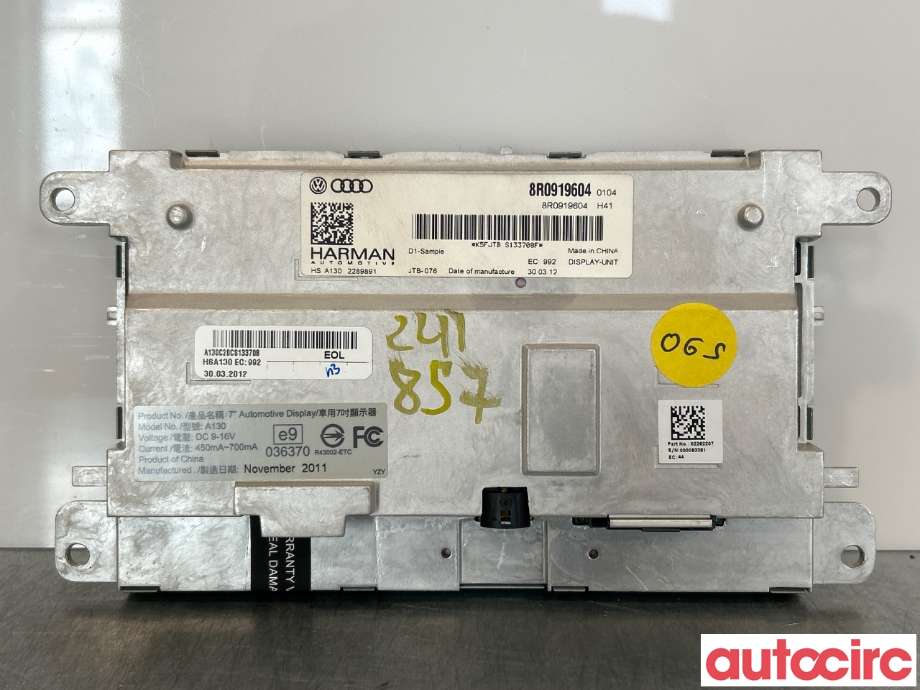 Instrument kjørecomputer til Audi A5 2007-2016 (Type I)  (AUDI|8R0919604A|8R0919604)