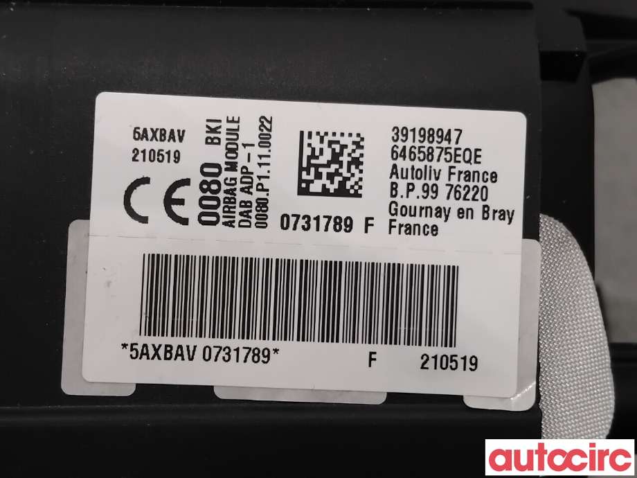 Airbag rattpute til Opel Corsa F 2019-->> (OPEL|98301367ZD||39198947)