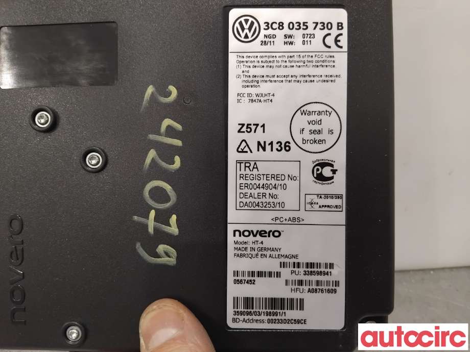 Styreenhet bluetooth til VW Sharan 2010-->> (Type II)  (VOLKSWAGEN|3C8035730B|)